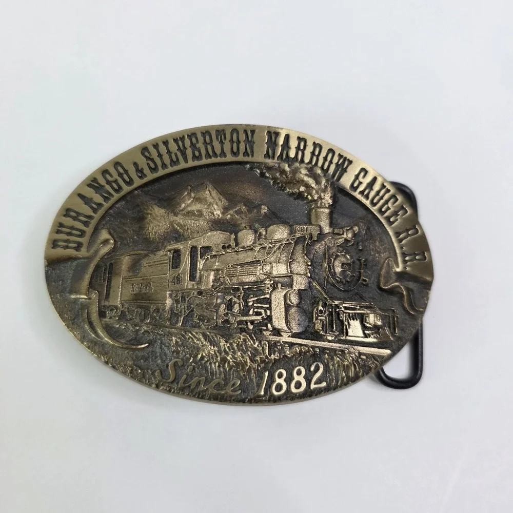 Vintage Belt Buckle 1984 Solid Bronze Durango & Silverton Narrow Gauge Railroad
